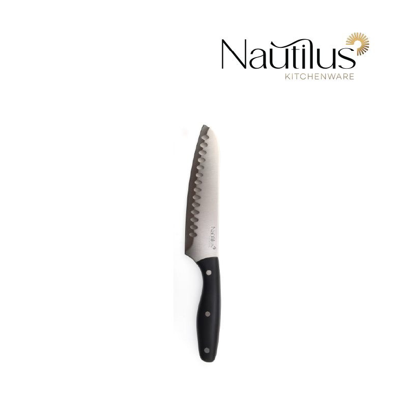Handle Santoku Knife Blue 7 inch    