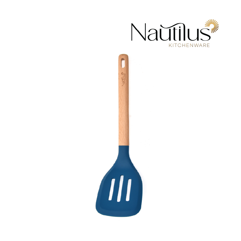 Beech Wood Handle Silicone Slotted Turner 