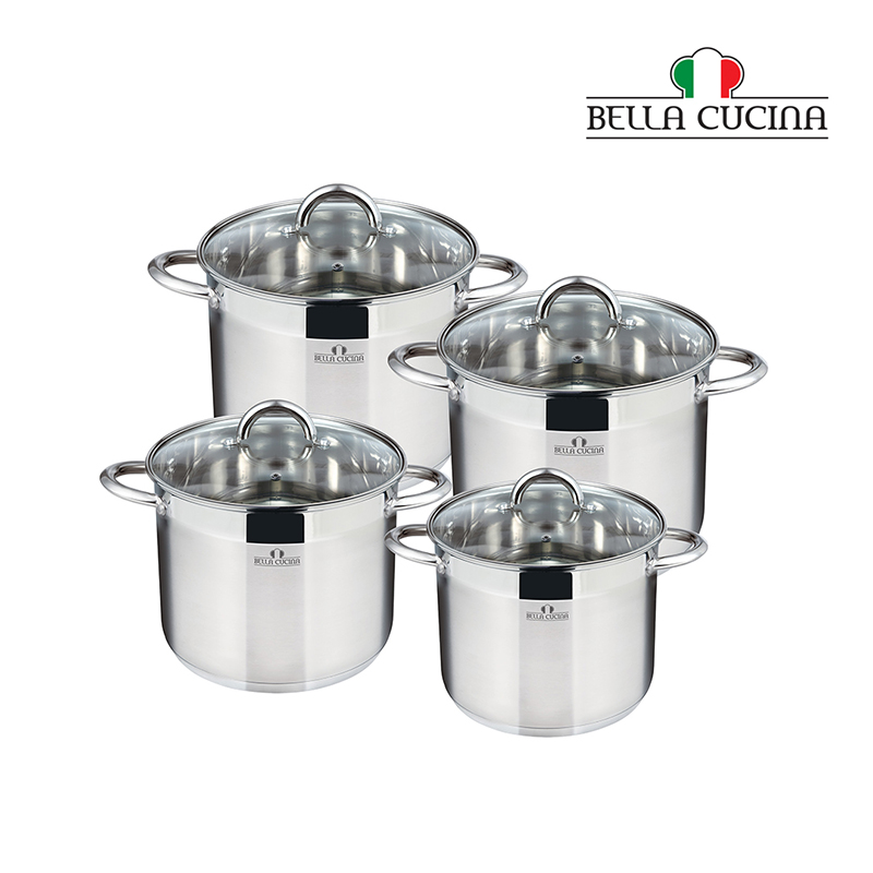 COOKWARE SET S/S INDUCTION WITH LID 
