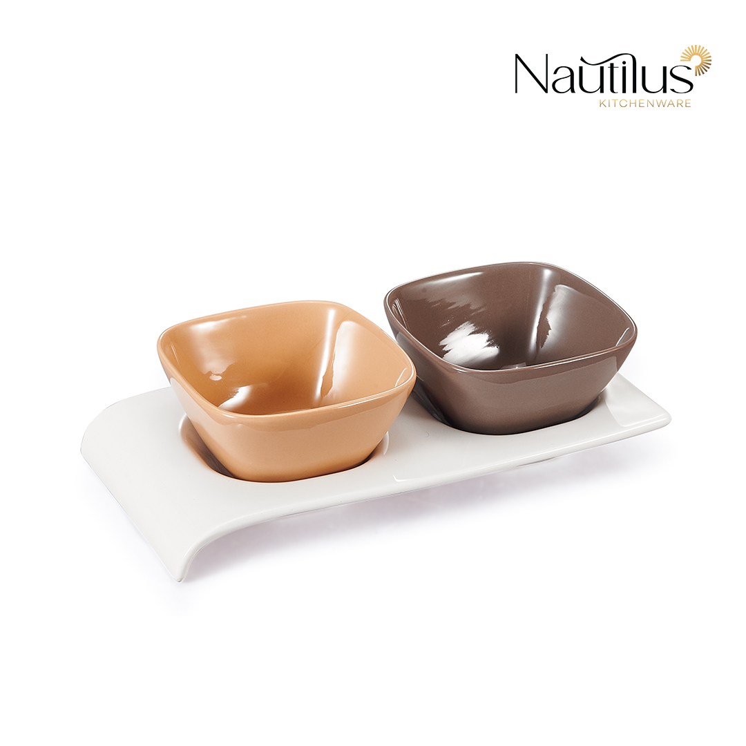 CERAMIC TABLEWARE-S/3 SERVING SET 