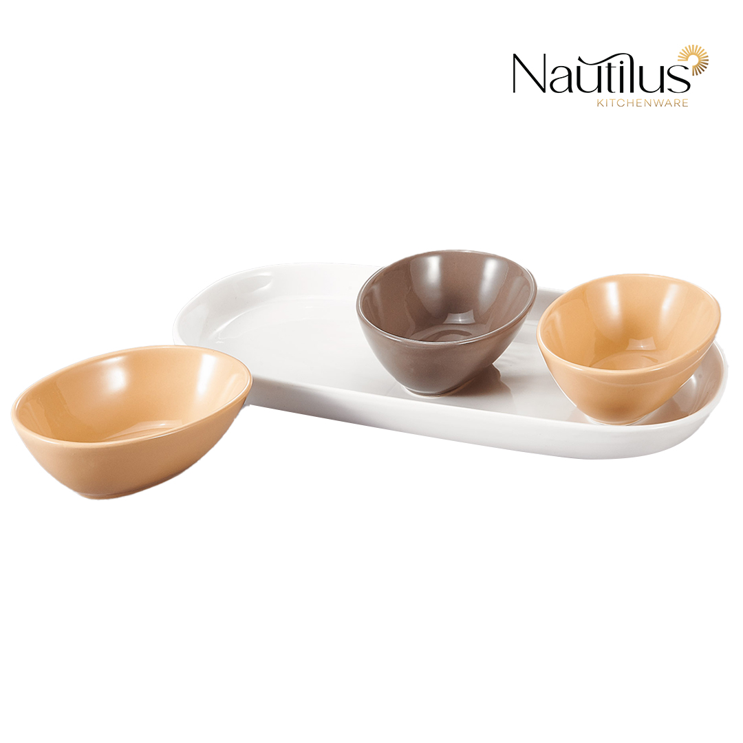 CERAMIC TABLEWARE-4PCS OVAL SET 